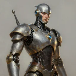 A fantasy comic book style Oil Painting portrait of Robot, DAZ, hyperrealistic, octane render, Regal, c4d, Refined, Detailed Digital Art, RPG portrait, François Boucher, William-Adolphe Bouguereau, Michael Cheval, drew struzan, Josephine wall, rimlight, Highly Detailed, Cinematic Lighting