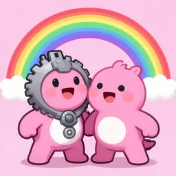 Gears of War, pink rainbow happy love