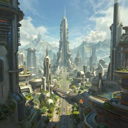 a futuristic city, style game square enix life, trending on artstation, painted by greg rutkowski, render naughty dog, octane render, detailed