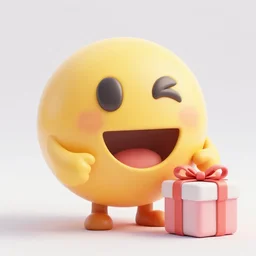 gift emoticone 3 d render