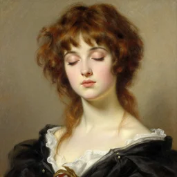 a very detailed high fashion studio portrait of am anime girl, eyes closed, painting by gaston bussiere, craig mullins, j. c. leyendecker
