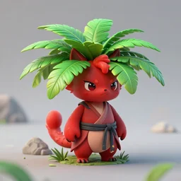 cute palm sized blood red beast, wuxia