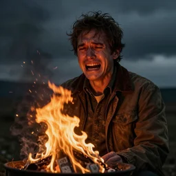 Alex Jones setting all his money on fire and crying