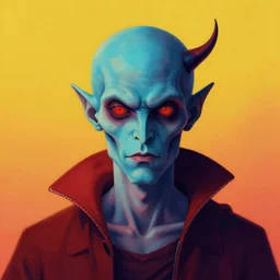 a post - minimalism portrait of maniac evil looking mutant vibrant color scheme, highly detailed, in the style of romanticism, cinematic, artstation, moebius, greg rutkowski