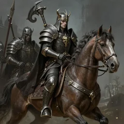 cursed king army on horse, deep focus, d & d, fantasy, intricate, elegant, highly detailed, digital painting, artstation, concept art, matte, sharp focus, illustration, hearthstone, art by artgerm and greg rutkowski and alphonse mucha