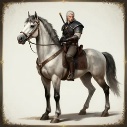 The Witcher as a centaur, epic dungeons and dragons character design