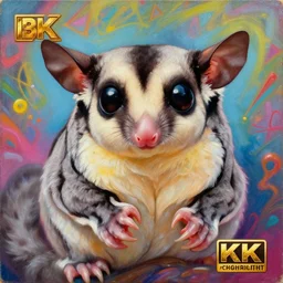 beautiful painting of fat asian sugar glider princess, by gaston bussiere, j. c. leyendecker, craig mullins. trending on artstation, 8 k, masterpiece, graffiti paint, fine detail, full of color, intricate detail, golden ratio illustration, face enhance