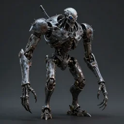 grimdark creepy robot, long limbs, unreal engine, 8 k, ultra realistic, ultra detail