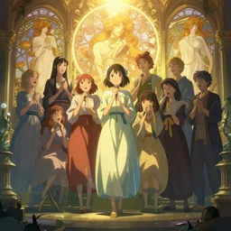 the nooran sisters singing ali ali ali, stephen bliss, unreal engine, fantasy art by greg rutkowski, loish, rhads, ferdinand knab, makoto shinkai and lois van baarle, ilya kuvshinov, rossdraws, tom bagshaw, alphonse mucha, global illumination, radiant light, detailed and intricate environment