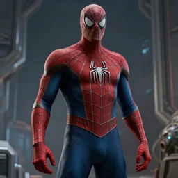 film still of ultron in a spiderman suit in a marvel movie, science fiction industrial hard science concept art, 8K render octane high definition cgsociety, photorealistic, unreal engine 5