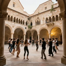 a dance club in a cloister