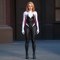 emma stone as spider gwen full body shot