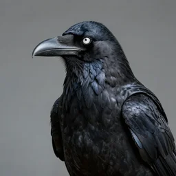 epic professional digital portrait art of a human - crow hybrid creature, human eyes, crow head, crow beak, feathery skin, feathered humanoid torso