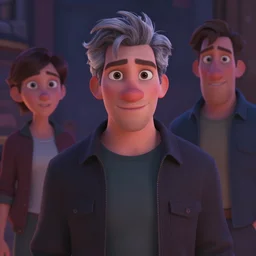 a portrait of a handsome man pixar character, pixar film setting, going gray, vivid colors, soft lighting, atmospheric, cinematic, moody, in the style of ilya kuvshinov and range murata, krenz cushart, rule of thirds, oil on canvas, 8 k