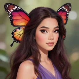 A professionaly painted portrait of an archfey with a monarch butterfly theme, 4k, looks like Steven Universe, trending on artstation, tasteful, bokeh, hyperrealistic, highly detailed, good proportions