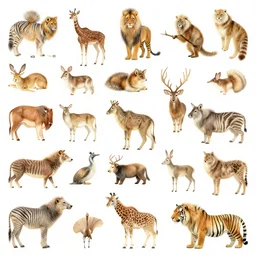 many animals in nature, digital art