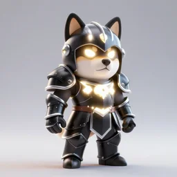 berserk skullknight black armor, anthropomorphic shiba inu, shiba inu face helm, stuning 3 d render, masterpiece, glowing bright blue yellow light aura, by donato giancola and greg rutkowski and wayne barlow and zdzisław beksinski, realistic face