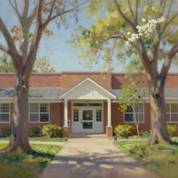 beautiful oil painting of the lion lane school spring branch isd by olaf krans