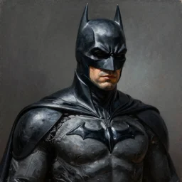 An ultra-realistic painting of Batman in the style of Alex Ross. 4K. Ultra-realistic. Highly detailed. Dark Fantasy. Epic lighting.