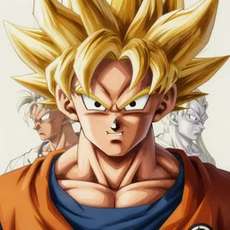 detailed ( dragon ball styled ) sharp visual painting of jesus!!!, digital art!!!, 4 k, artstation, focus on faces!!!