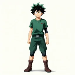 fullbody portrait of izuku midoriya, abstract art