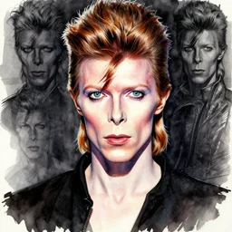 portrait, David Bowie, watercolor, dramatic lighting, cinematic, establishing shot, extremely high detail, foto realistic, cinematic lighting, pen and ink, intricate line drawings, by Yoshitaka Amano, Ruan Jia, Kentaro Miura, Artgerm, post processed, concept art, artstation, matte painting, style by eddie mendoza, raphael lacoste, alex ross