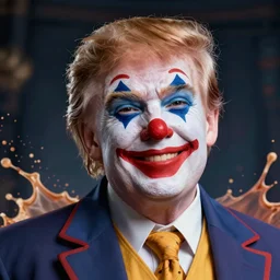 donald trump as a clown! in gears of war, splash art, movie still, cinematic lighting, ray tracing, detailed clown face!, octane render, long lens, shallow depth of field, bokeh, anamorphic lens flare, 8 k, hyper detailed, 3 5 mm film grain