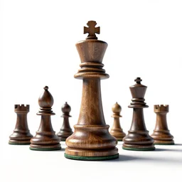 ornate chess set, stylized 3d render, isolated on a pure white background, centered, entire object in frame, sharp focus, soft studio lighting