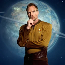 Captain Picard pondering his Orb by Todd Lockwood