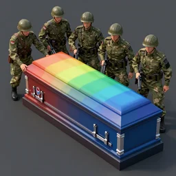 soldiers defending an rgb gamer coffin, greg rutkowski