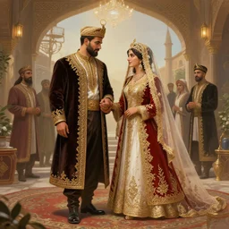 fantasy painting of a Kurdish wedding, digital art, highly detailed, 4k, artstation