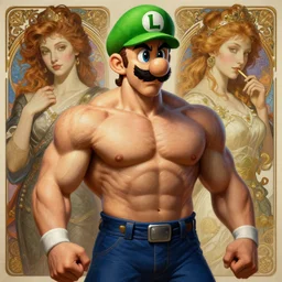 gigachad luigi bodybuilder in final fight by ilya kuvshinov, ernest khalimov body by krista sudmalis, fantasy character portrait, hyper realistic, intricate, elegent, highly detailed, digital painting, concept art, smooth, sharp, focus, illustration, art by artgerm and greg rutkowski and alphonse mucha, artstation