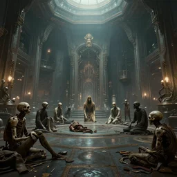 epic professional digital art of a room of lost souls, master science fiction art by donato giancola, best on artstation, breathtaking, epic, stunning, gorgeous, much detail, much wow, cgsociety, wlop, pixiv, behance, deviantart, masterpiece