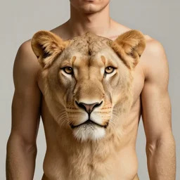 a man with the texture of a lion