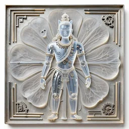 at Khajuraho, godes, mdae from matchsticks Shiva, translucent, SSS, transparent, veins, xray, vaporwave, flat shaped chrome relief, fossil, mechanic bionic fungus flower cyberpunk cats skeleton mechabot, maze, wires, chrome tubes, joints, buttons, gears, by david lachapelle, dissection relief, by Lorenzo Ghiberti, by Goga Tandashvili, artstation, cgsociety, by jonathan ivy
