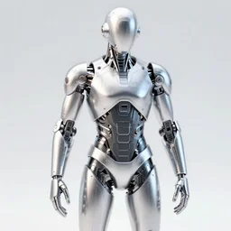 a futuristic 3D render of a humanoid made of sci fi metal panels wearing tech wear clothing, cyber hard surface concept art, unreal engine, highly detailed, cgsociety
