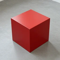 a red metallic cube floor