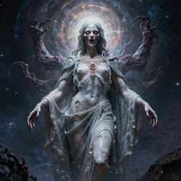 the transcendent being embodying purity, photorealistic, detailed photography, divinity, awful, cosmic horror, religious art