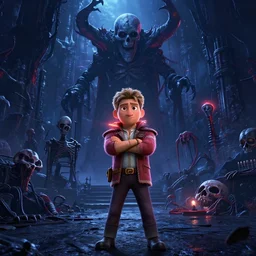 a pixar movie starring nico di angelo, movie poster, epic, awesome lighting, adventure, death and underworld themed