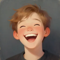 portrait of a person laughing, soft round bubbly whimsical digital illustration, art by Artgerm, painting by Albert Edelfelt