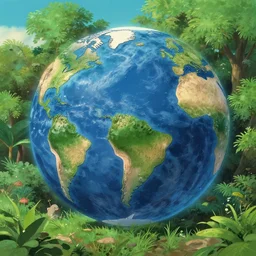 global warming, nature, studio ghibli style, rendered in unreal engine with clean details