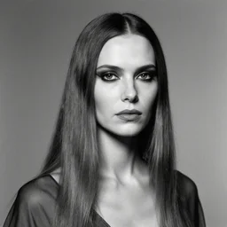 A woman by H. R. Giger, black and white