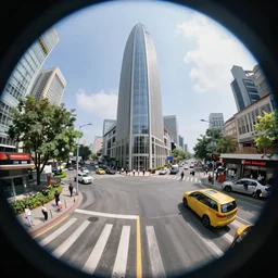 street view, utopian!!!!! ( bustling ), trending on artstation, fisheye!!! lens