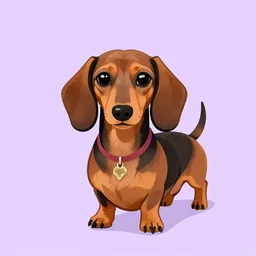 lisa frank, mcbess illustration dachshund