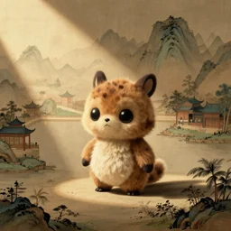 a Furby in a 19th century Chinese painting