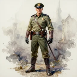a oil / watercolor painting full body character portrait of a sheriff / paladin in the style of dark souls in the style of darkest dungeon trending on artstation deviantart pinterest detailed realistic hd 8 k high resolution