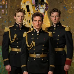 a portrait of john oliver and adam driver posing together, stoic, military uniform, fantasy, intricate, elegant, beautiful, highly detailed, centered, digital painting, artstation, concept art, smooth, sharp focus, art style by klimt and nixeu and ian sprigger and wlop and krenz cushart
