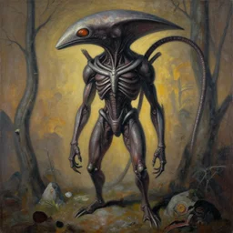 painting in the style of hans ruedi giger