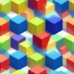 escher style seamless pattern of large colorful cubes, 3 d render