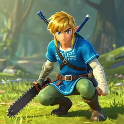 legend of zelda evil link with a chainsaw
